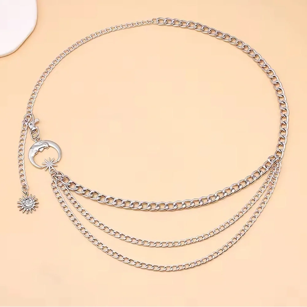 Waist Chain Belt for Dress Skirt Belts with Moon Star Waistbands 41” - Picture 3 of 4